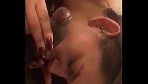 White girl sucks indian dick and drinking cum PART1