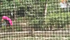 indian aunty stripping in open